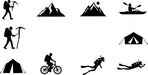 set of Adventure icons collection vector illustration design
