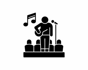 Fototapeta premium creative details Outline silhouette Busking icon vector illustration 
