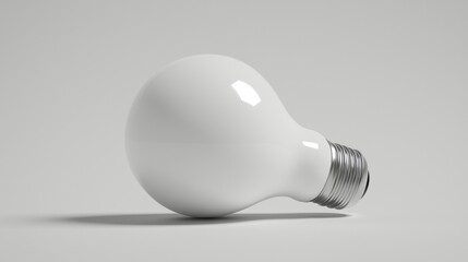 A white lightbulb with a silver base.