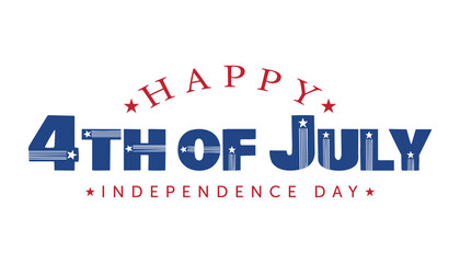 Happy Independence day usa celebration banner with 4th of july lettering vector illustration.