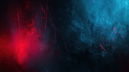 Ultra quality image of dark background with a blue-ish glow and red scratches or light leaks.