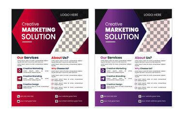 Creative business flyer vactor design template colorful in a4 size, Concept and premium vactor.


