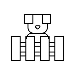 Dog in Front of Fence Icon Vector