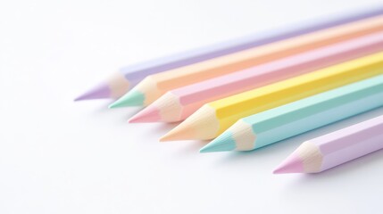 Naklejka premium Pastel pencils on a white surface