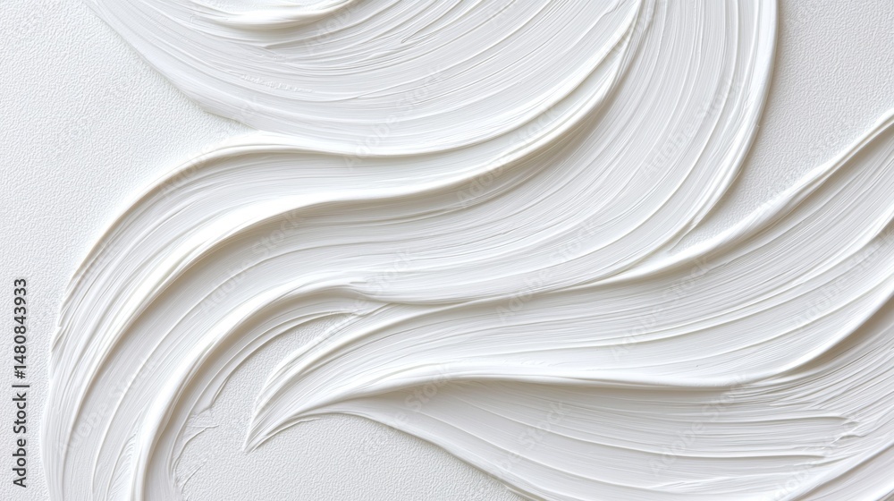 Poster White paint strokes create a smooth and textured wave