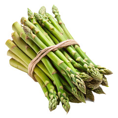 Asparagus Spears Bundled Together On Transparent Background