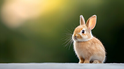 Obraz premium Adorable Brown Rabbit in Green Nature Setting