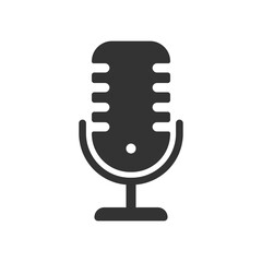 Editable vector image podcast microphone isolated on white background