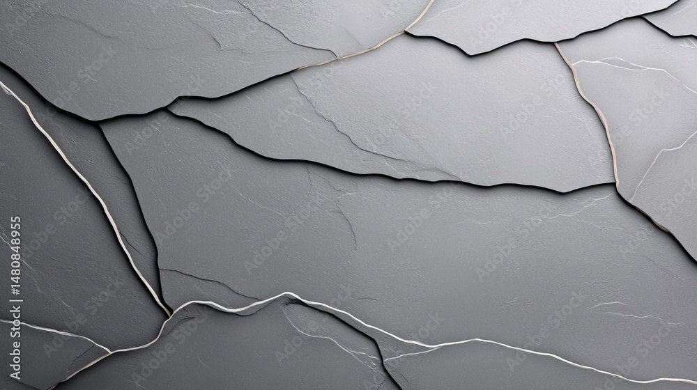 Poster abstract composition featuring gray stone tiles with varied textures