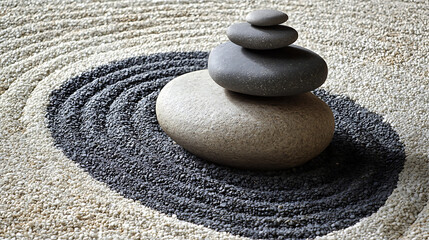  A serene zen rock garden carefully maintained at a Buddhist temple (3)