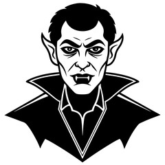 Creative Halloween Vampire Silhouette Vector Illustration | Beautiful Spooky Character Icon for Gothic, Horror, and Halloween-Themed Designs