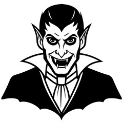 Creative Halloween Vampire Silhouette Vector Illustration | Beautiful Spooky Character Icon for Gothic, Horror, and Halloween-Themed Designs