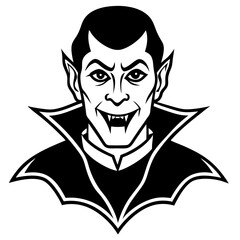 Creative Halloween Vampire Silhouette Vector Illustration | Beautiful Spooky Character Icon for Gothic, Horror, and Halloween-Themed Designs