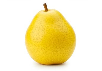 Juicy Yellow Pear - A single, ripe yellow pear isolated on a white background. Perfect for healthy eating and recipes