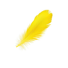 Fototapeta premium Vibrant Yellow Feather Isolated on Black Background, Symbolizing Nature and Beauty