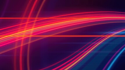 Fototapeta premium Luminous Flow of Light: Captivating image features dynamic streaks of vivid red and electric blue light across a dark background, representing energy, speed, and innovation.