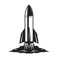 Rocket Launching with Flames and Smoke, Symbolizing Innovation and Technology for Blogs, Websites, Marketing, and Educational Content  