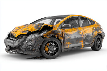 Fototapeta premium Damaged car after crash