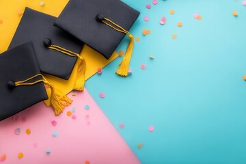 Graduation banner with cap and diploma, editable template, graduation background, class of 2025 design for poster, flyer, invitation, or announcement	
