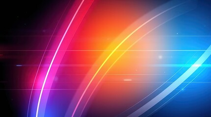 Vibrant Curves of Light: Dynamic interplay of vivid colors and flowing lines to convey a sense of energy and modern aesthetics. Captivating the eyes with a burst of color and sleek design.