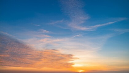 gradient orange gold clouds and sunlight on the blue sky perfect background wallpaper