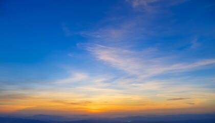 Obraz premium gradient orange gold clouds and sunlight on the blue sky perfect background wallpaper