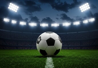 Fototapeta premium soccer ball on stadium