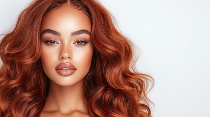Fototapeta premium High-End Hair Care and Dye Concept with Perfect Wavy Hair