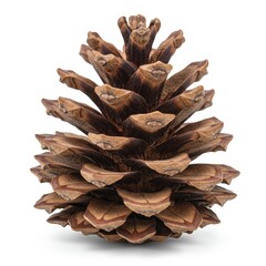 Single Pine Cone Isolated on White - Nature, texture, detail, botany, winter. A single, detailed pine cone isolated on a white background