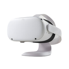 White Virtual Reality Headset on Stand Immersive Technology