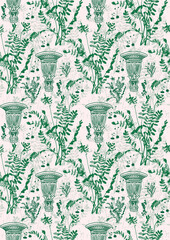 seamless pattern with green plants
