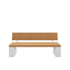 Modern Cork and Concrete Bench for Outdoor Spaces, Minimalist Design, Durable and Stylish Seating Solution on transparent background
