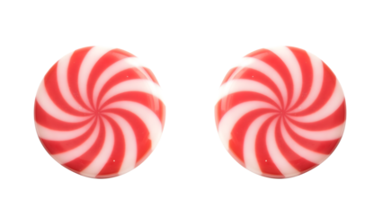 Peppermint Candy Duo on Transparent Background
