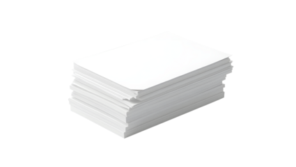 Pile of A4 White Sheets Isolated on Transparent Background