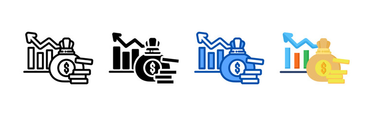 Investment icon set bundle. Multi style icon collection perfect for websites, apps, and presentations. Simple vector icon collection