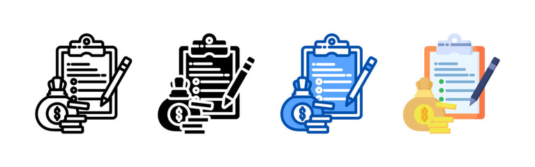 Cost icon set bundle. Multi style icon collection perfect for websites, apps, and presentations. Simple vector icon collection