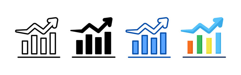 Rise icon set bundle. Multi style icon collection perfect for websites, apps, and presentations. Simple vector icon collection