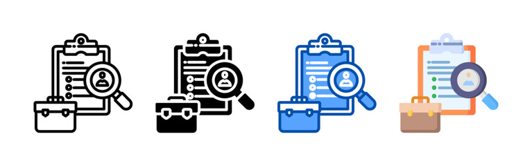 Search employee icon set bundle. Multi style icon collection perfect for websites, apps, and presentations. Simple vector icon collection