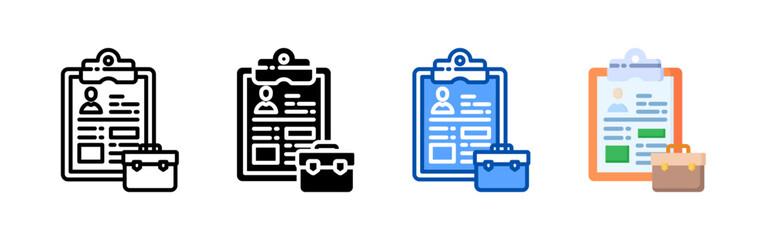 Job resume icon set bundle. Multi style icon collection perfect for websites, apps, and presentations. Simple vector icon collection