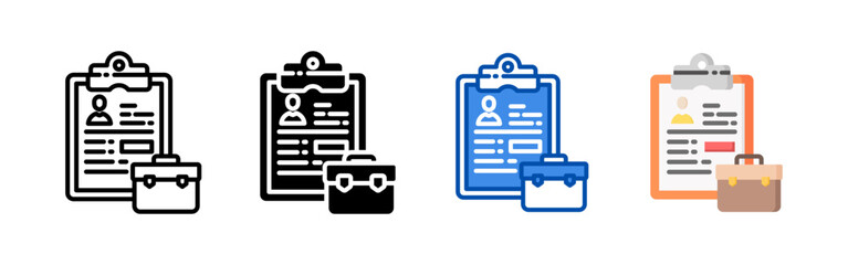 Job resume icon set bundle. Multi style icon collection perfect for websites, apps, and presentations. Simple vector icon collection