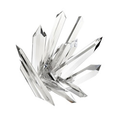 Sparkling Clear Quartz Crystal Cluster for Home Decor and Meditation on transparent background