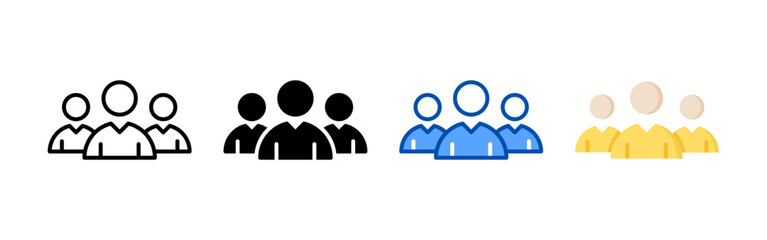 People icon set bundle. Multi style icon collection perfect for websites, apps, and presentations. Simple vector icon collection