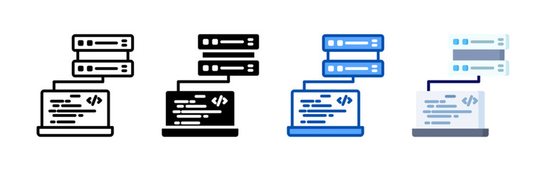 Programming icon set bundle. Multi style icon collection perfect for websites, apps, and presentations. Simple vector icon collection