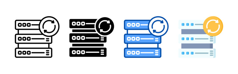 Refresh data icon set bundle. Multi style icon collection perfect for websites, apps, and presentations. Simple vector icon collection