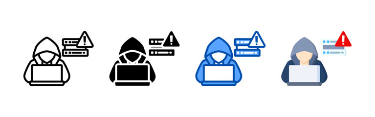Cyber crime icon set bundle. Multi style icon collection perfect for websites, apps, and presentations. Simple vector icon collection