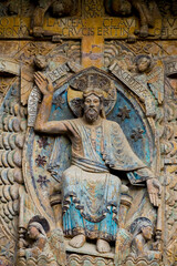 Obraz premium Tympanum of the Last Judgment (12th century). Christ in glory.