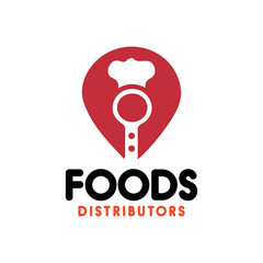 food restaurant store and food distribution service logo design vector