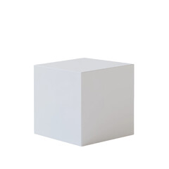 Minimalist White Cube Display for Modern Interior Design and Art Exhibitions on transparent background