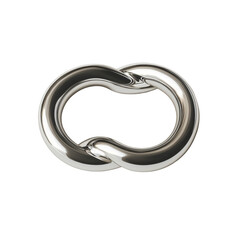 Sleek Silver Infinity Loop Sculpture for Modern Home Decor, Symbolizing Connection and Unity in Contemporary Spaces on transparent background
