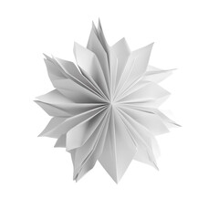 Elegant White Paper Star Decoration for Festive Occasions, Craft Projects, or Home Decor on transparent background